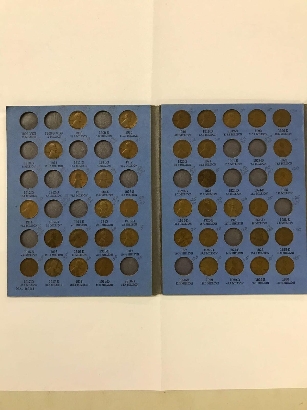 Collection of 62 Lincoln head cents