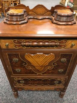 Heavily carved mahogany dresser 1940s