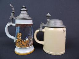 Lot of 2 Antique German Mettloch Steins