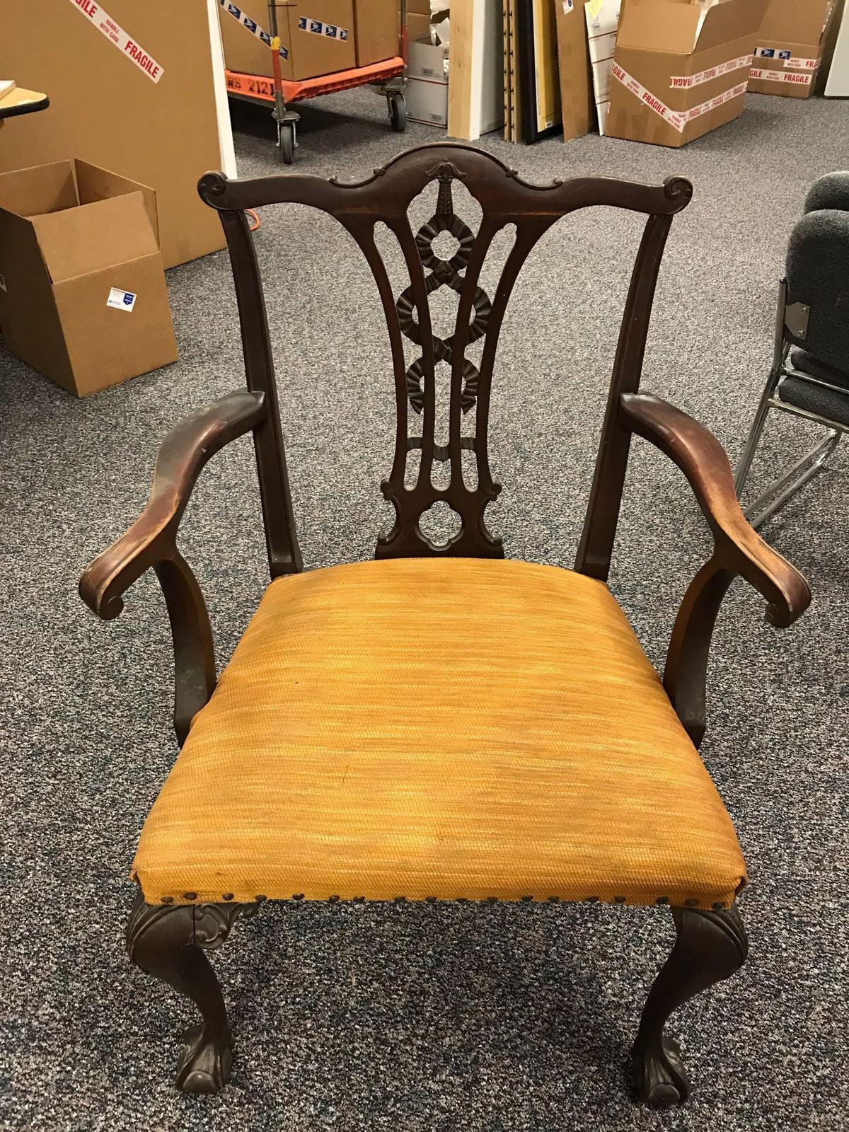 Vintage Side Chair with Queen Anne legs