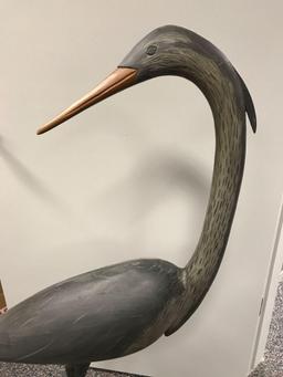 Large Carved Great Blue Heron