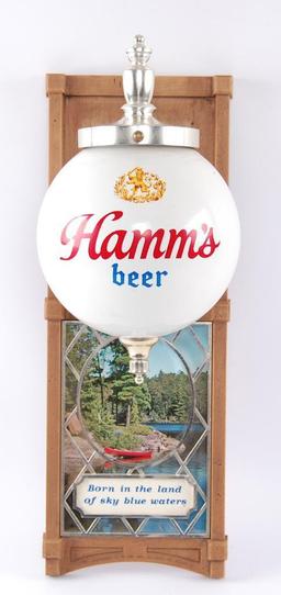 Vintage Hamm's Beer Advertising Wall Sconce with Globe