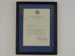 Framed Presidential Signed Letters