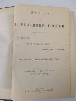 Eight volumes of the works of Fenimore cooper