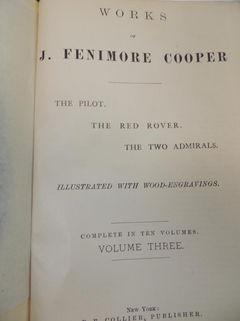 Eight volumes of the works of Fenimore cooper