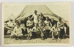 WW1 era RPPC of Soldiers "Showing Off" Risque Postcard