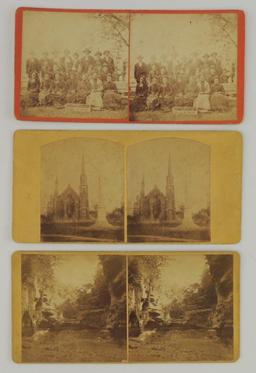Group of 3 Ottawa IL Area Stereoview Cards