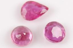 Lot of 3: Unmounted Rubies