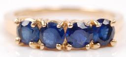 14k Yellow Gold Midnight Blue Topaz Ring