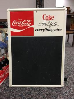 Vintage Coca-Cola tin chalkboard