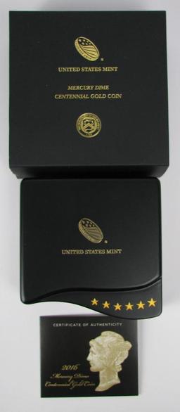 2016-W Mercury Dime Centennial Gold Coin