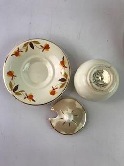 Group of 2 vintage hall jewel tea autumn leaf jelly/sugar bowls