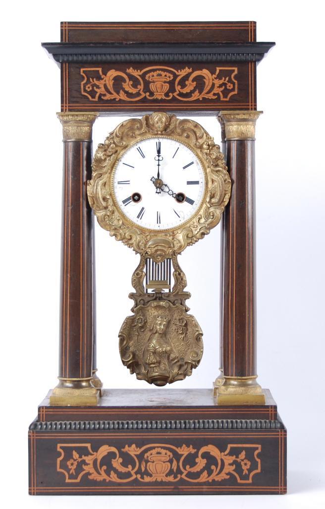 Antique Ornate Mantle Clock with Brass Pendulum