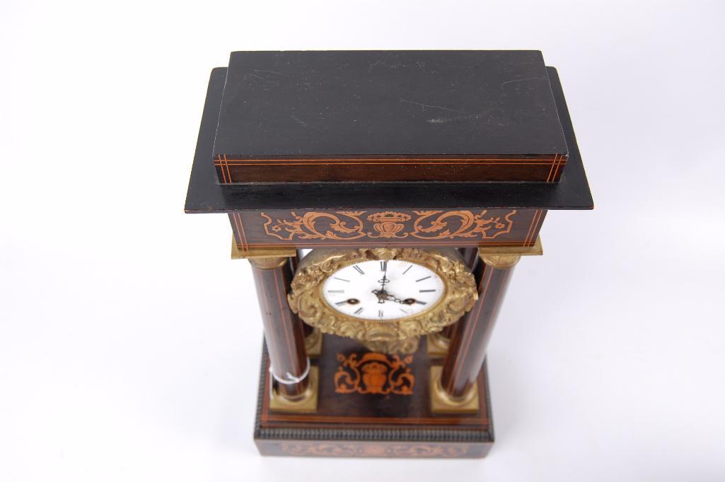 Antique Ornate Mantle Clock with Brass Pendulum