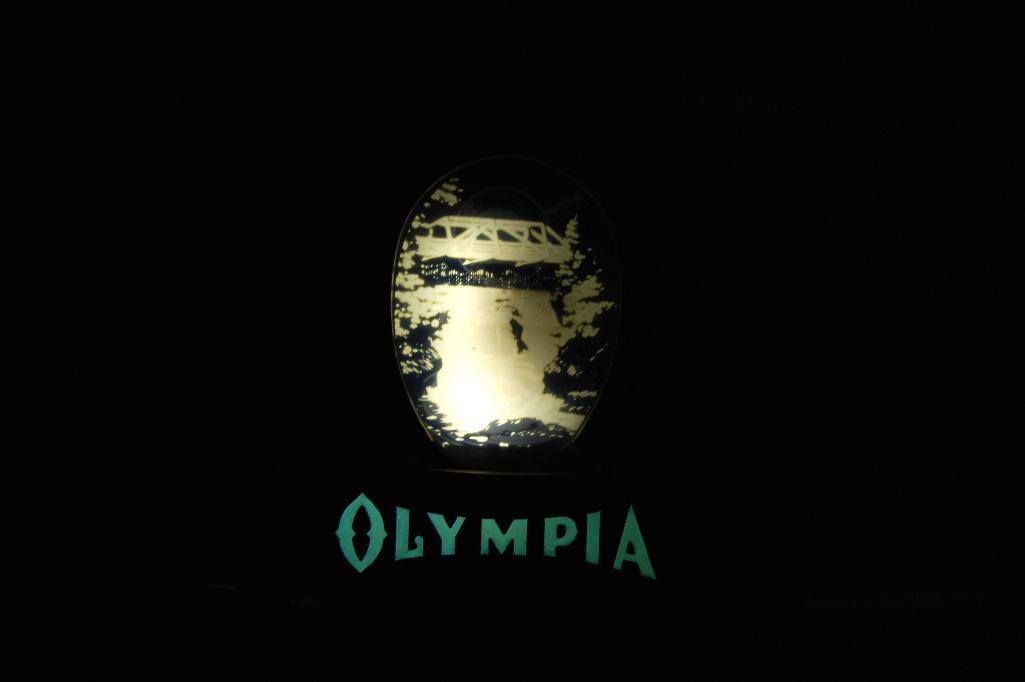 Vintage Olympia Beer "Good Luck Horseshoe" Light Up Advertising Motion Beer Sign