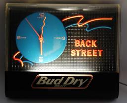 Vintage Bud Dry Light Up Advertising Beer Clock