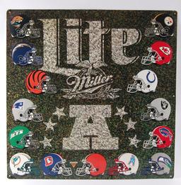 Miller Lite NFL American League Advertising Metal Beer Sign