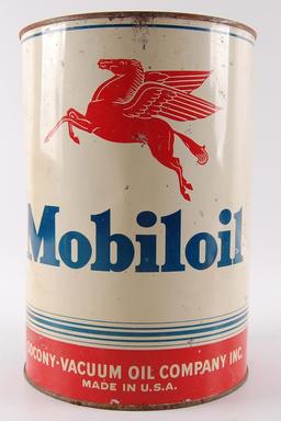 Vintage Mobiloil Pegasus Advertising 5 Quart Oil Can