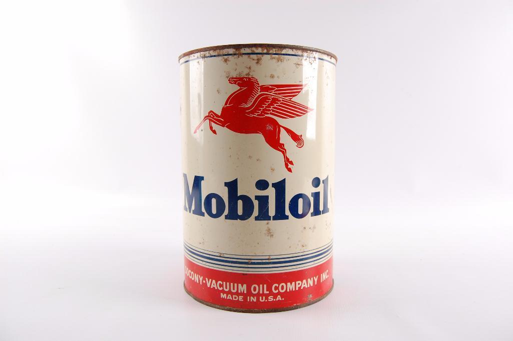 Vintage Mobiloil Pegasus Advertising 5 Quart Oil Can