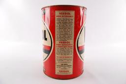 Vintage Veedol Motor Oil Advertising 5 Quart Oil Can