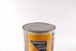 Vintage Primrose Speedway Motor Oil Advertising 5 Quart Oil Can