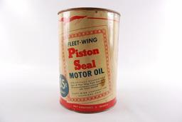 Vintage Fleet-Wing Motor Oil Advertising 5 Quart Oil Can