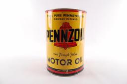 Vintage Pennzoil "Be Oil Wise" Advertising 5 Quart Oil Can