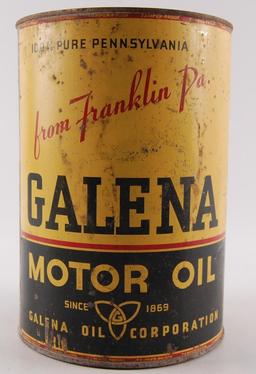 Vintage Galena Motor Oil Advertising 5 Quart Oil Can