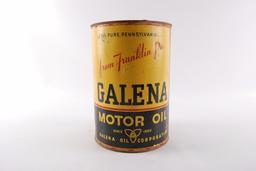 Vintage Galena Motor Oil Advertising 5 Quart Oil Can