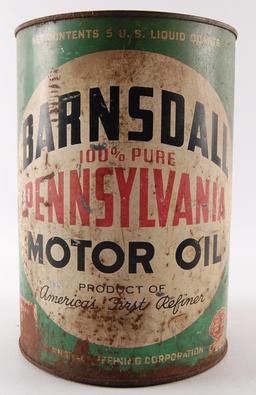 Vintage Barnsdall Pennsylvania Motor Oil Advertising 5 Quart Oil Can