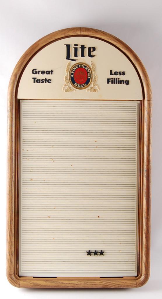 Vintage Miller Lite Advertising Menu Board