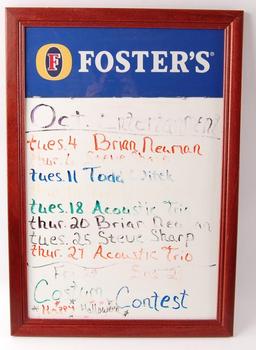 Fosters Advertising Dry Erase Menu Board