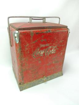 Vintage Coca Cola Advertising Metal Cooler