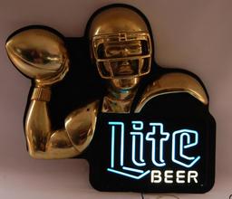 Vintage Lite Beer Quarter Back Light Up Advertising Beer Sign