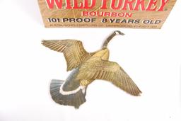 Vintage Wilde Turkey Bourbon Cardboard Advertising Standee with Die-Cut Goose