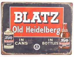 Modern Blatz Old Heidelberg Advertising Metal Beer Sign