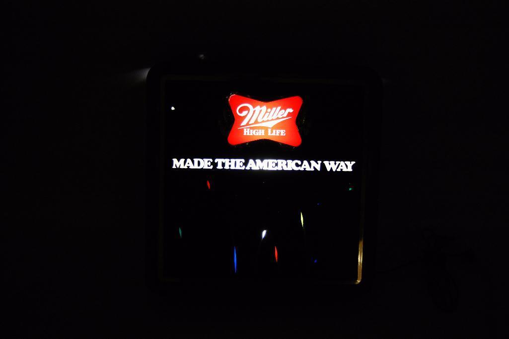 Vintage Miler High Life Light Up Advertising Motion Beer Sign
