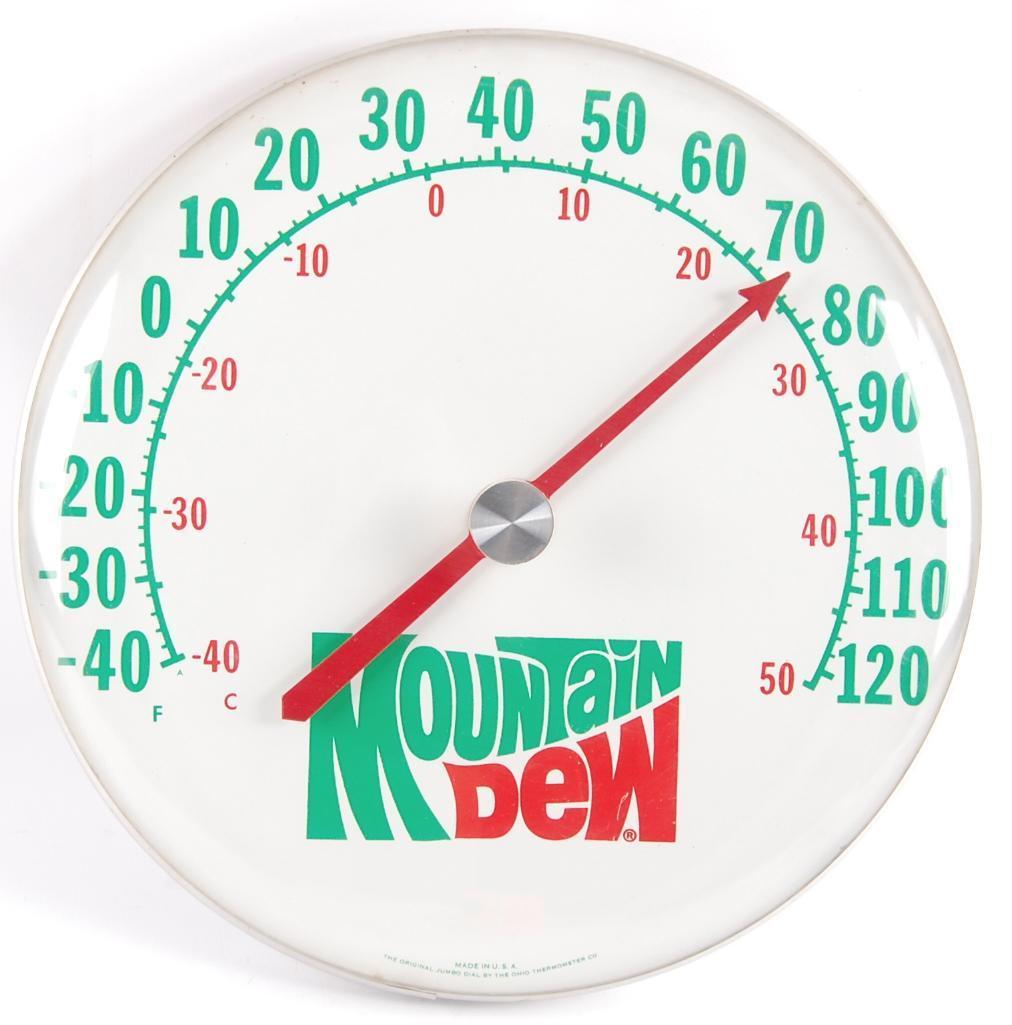 Vintage Mountain Dew Advertising Thermometer