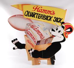 Vintage Hamm's Beer "Quarterback Sack" Cardboard Advertising Standee