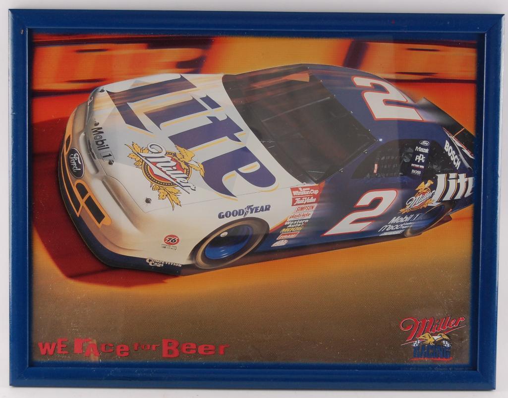 Miller Lite Racing Advertising Beer Mirror