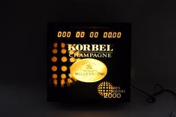 Korbel Champagne Millennium Countdown Clock Light Up Advertising Sign