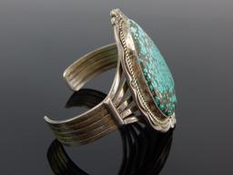 Albert McCabe Signed Turquoise & Sterling Silver Cuff Bracelet