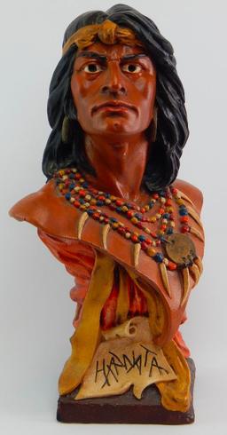 Cigar Store Indian Plaster Bust : Hiawatha