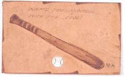 Antique "What's The Matter with the Cubs" Baseball Leather Postcard