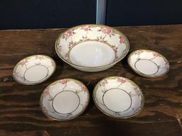 Vintage Nippon hand painted master bowl with for serving bowls