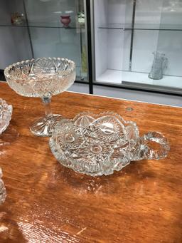 Group of four cut glass items