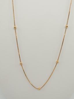 18k Yellow Gold Bead/Box Chain