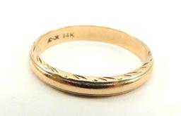 14k Yellow Gold Carved Band Ring