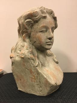 vintage plaster bust of a women