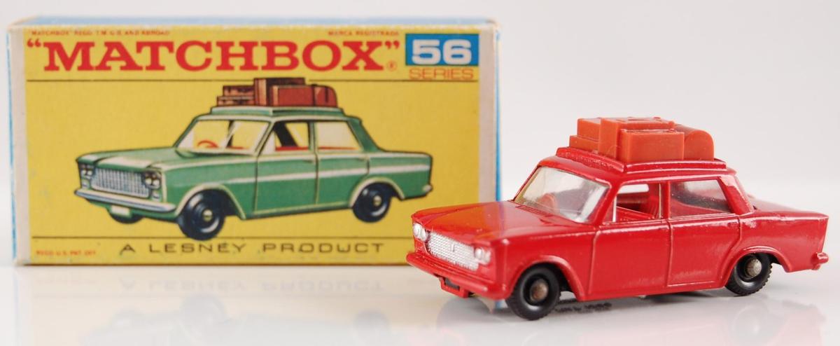 Matchbox No. 56 Red Fiat 1500 with Original Box